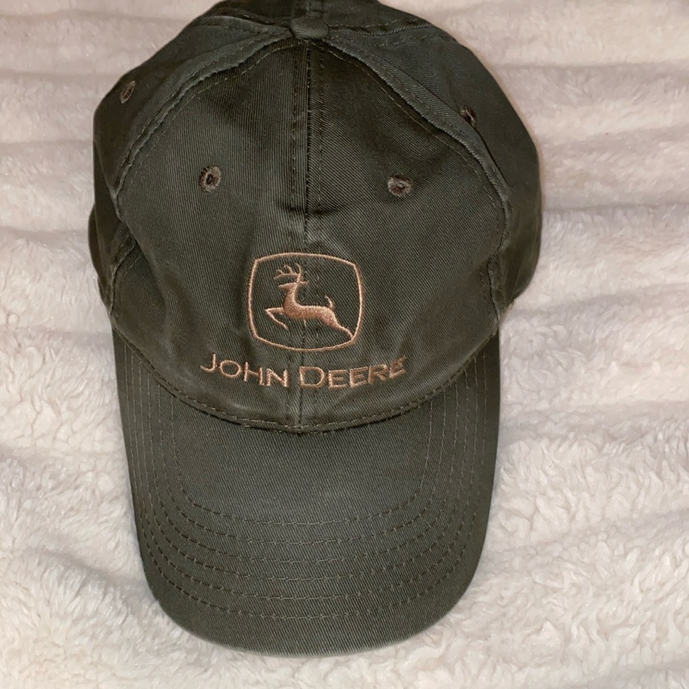 Genuine John Deere Hat Cap K-Products Embroidered Olive Green 100% Cotton